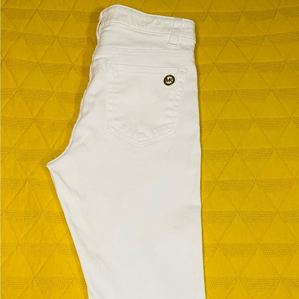 Michael KORS Izzy cropped skinny white Jeans